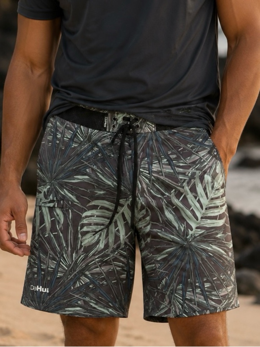 DaHui Men’s Board Shorts Size 32 Palm Print Surf Swim Trunks